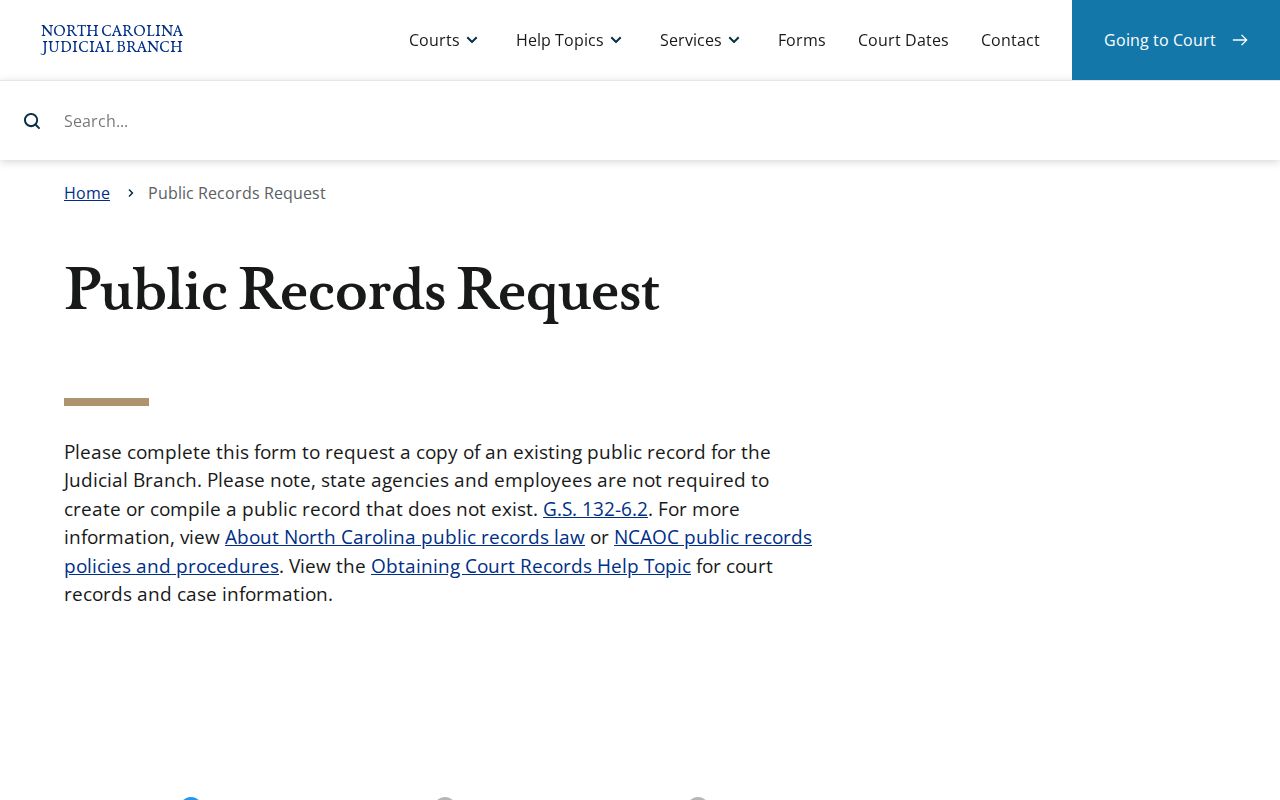 Elizabeth City criminal court public records request guidance