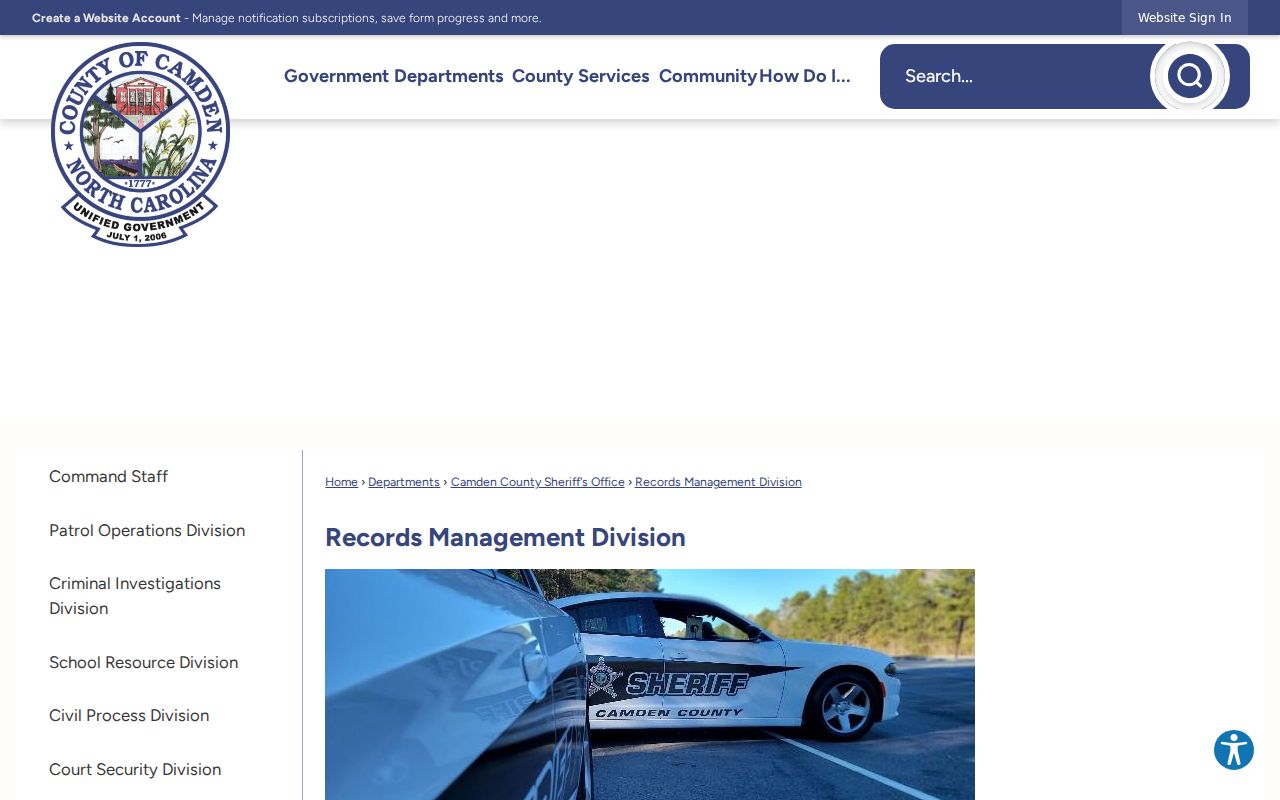 Camden County Sheriff criminal records management division