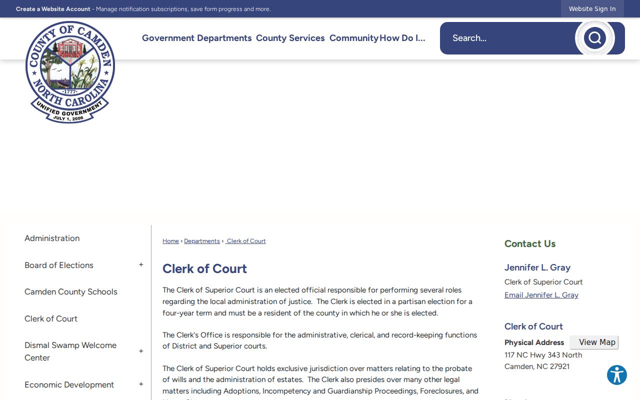 Camden County Clerk criminal record search contact